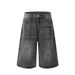 Vintage Washed Denim Shorts for Men Relaxed Fit High Street Style Distressed Seven-Tenths Length Summer Casual Wear_mkmklike.com