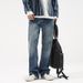 Men's Clothing Nostalgic Micro Flared Jeans Men's Autumn And Winter Retro Drape Washed Pants Loose Casual High Street Straight_mkmklike.com