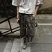 Men's Clothing Retro Destroyed Washed Pocket Workwear Camouflage Cropped Pants Men And Women Trendy Loose Casual Straight Shorts_mkmklike.com