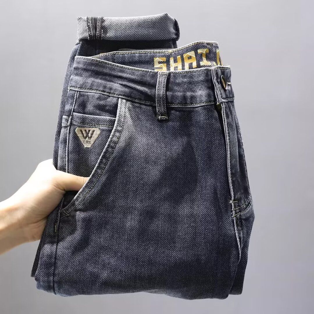 Men's Clothing Slant Pocket Casual Jeans For Men Spring And Autumn New High End Trendy Brand Versatile Slim Fit Long Pants_mkmklike.com