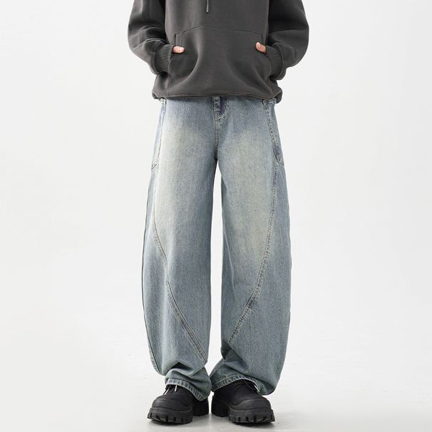 Men's Clothing Casual Pants Zipper Pocket Cuffed Sports Pants Spring And Autumn Cotton Large Size Loose Jeans_mkmklike.com