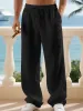Men's Linen Casual Classic Straight-leg Pants, Breathable, Comfortable, And Stylish Long Pants, Suitable For Outdoor Travel, Vacation, And Daily Wear_mkmklike.com