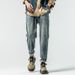 New Stretch Jeans Embroidered Retro Washed YKK Zipper Washed Double Craft Trendy Brand Mid-waist Trousers Shili Coco K11 Denim Mi Ke Eight Tubes_mkmklike.com