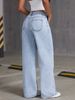 K New Loose Wide Leg Jeans Solid Color Pants_mkmklike.com