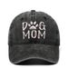 Unisex DOG MOM embroidered baseball cap Cotton washed baseball cap Outdoor casual visor_mkmklike.com