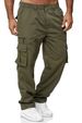 Men's casual multi pocket loose straight tube workwear Outdoor long Fitness pants_mkmklike.com