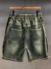 Men's Clothing Retro Washed Denim Shorts Version All Match Student Simple Slim Straight Three Quarter Pants_mkmklike.com