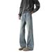 Men's Washed Retro Denim Jeans Straight Leg Loose Fit Wide Leg American High Street Style Trendy And Cool Long Pants Flared Vibe_mkmklike.com