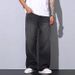 Men's Clothing Solid Color Straight Leg Jeans For Men Gothic High Street Casual Trend Loose Long Pants_mkmklike.com