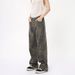Men's Clothing High Street Retro Leopard Print Wide Leg Jeans Loose Fit Floor Length Pants For Men Denim For Formal & Casual_mkmklike.com