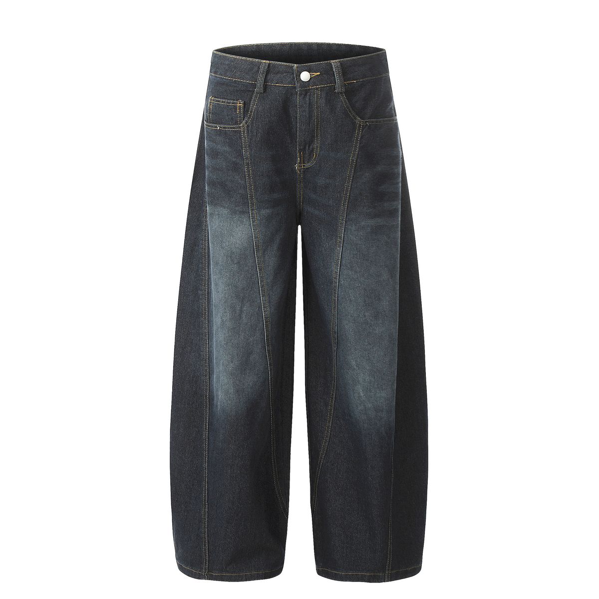 New Autumn Korean Style Washed Jeans Solid Color Straight Loose Men's Casual Pants_mkmklike.com