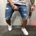 Summer 2025 European-USA Style Fashion Men's Cotton Mid Waist Broken Hole Denim Shorts S-3XL_mkmklike.com