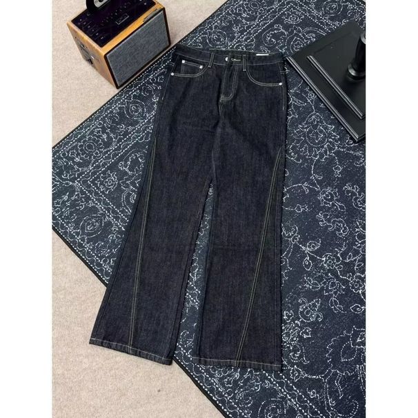 Men's Clothing Retro American Style Loose Wide Leg Pants Original Color Pastel Curved Blade Versatile Jeans For Men And Women Trendy 2026_mkmklike.com