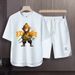 Men's Clothing 2024 Waffle Casual Summer Suit Men's Loose Teen Short sleeved T shirt Shorts Handsome Two piece Suit_mkmklike.com