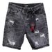 Men's Distressed Denim Shorts - High Street Style Straight Cut Casual Summer Shorts With Pockets, Mid Waist, Comfort Fit (28-36)_mkmklike.com