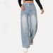 High-Waisted Wide-Leg Jeans – Vintage Washed Blue Denim (XS-2XL, Comfortable & Office-Ready Fit)_mkmklike.com