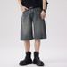 Men's Clothing Retro Trend 7 Point Jeans Summer New Loose Street Fashion Handsome Ripped Shorts_mkmklike.com