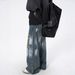 Urban Streetwear Paint-Splatter Jeans For Men, Relaxed Straight-Leg Trousers, Unisex Casual Pants For Autumn_mkmklike.com