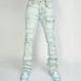 Cargo Straight European And American Fashion Ins Hot Style Stretch Ripped Denim Layered Flared Men's Pants_mkmklike.com
