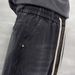 Men's Distressed Denim Jeans – Straight Leg Stretch Fit With Elastic Waist, Edgy Solid Color For Urban Streetwear_mkmklike.com