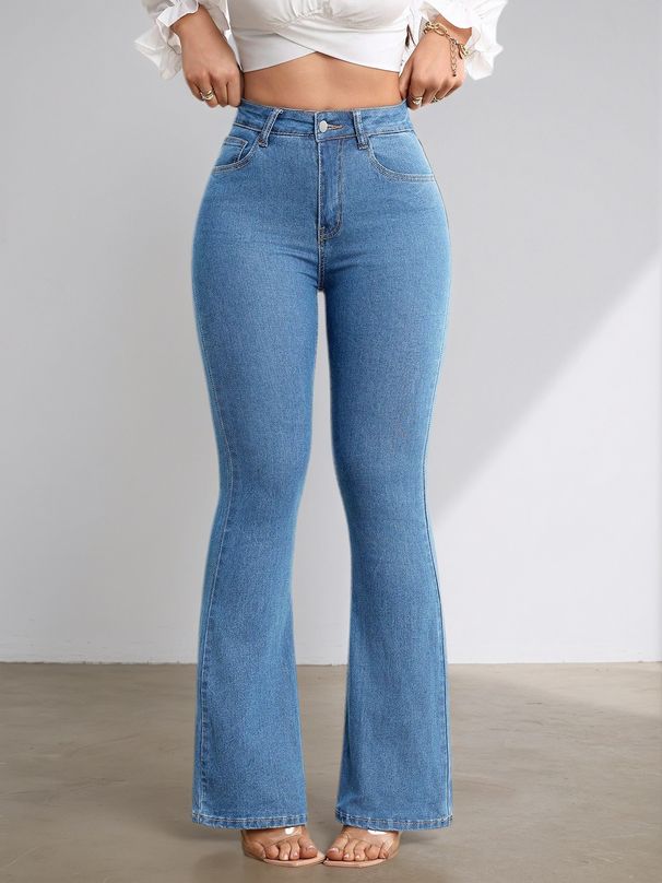 Women’s High-Waisted Flare Jeans – Stretchy Bootcut Denim Pants, Trendy & Versatile_mkmklike.com
