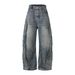 Men's Clothing Washed Distressed Patchwork Jeans Men's Niche High Street Scimitar Pants Loose Trousers_mkmklike.com