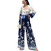 Women's clothing fashion positioning printed loose long-sleeved tops wide-leg pants two-piece set_mkmklike.com