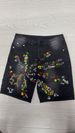 Men's Embroidered Distressed Denim Shorts – Vintage Washed & Artistic Stitching For Edgy Style_mkmklike.com