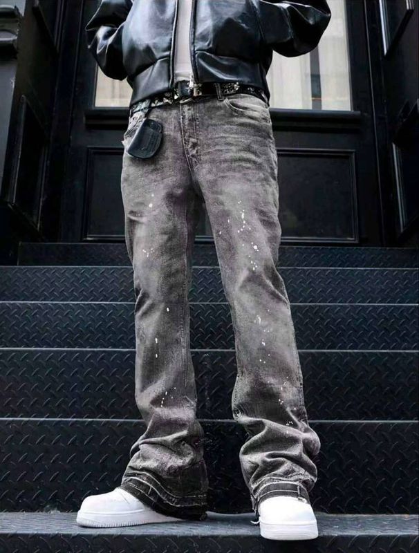 Military Camo Flare Jeans For Men – Vintage Streetwear, Baggy Silhouette & 90s Y2K Aesthetic (S-3XL, Mid-Rise, Distressed Detailing)_mkmklike.com