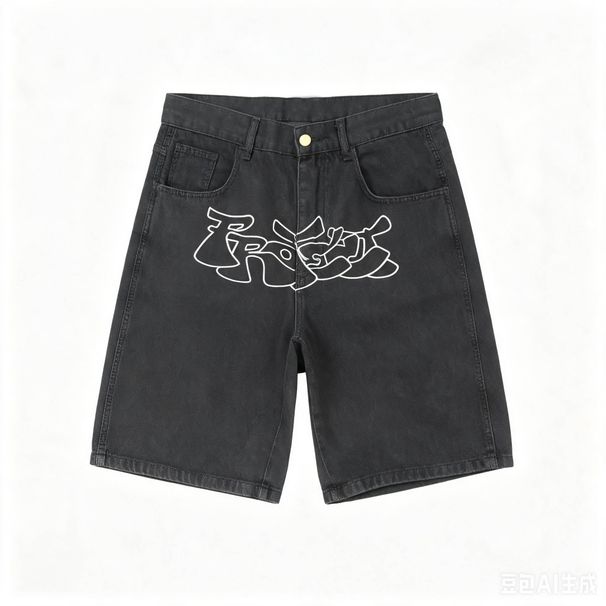 Men's Clothing Factory Direct Sales European And American Summer Hip Hop Casual Denim Shorts Men's High Street Retro Simple Wide Leg Shorts_mkmklike.com