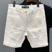 Trendy Brand Ink Splashing Ripped Black Denim Shorts Men's Summer Thin Trendy Casual Versatile Five-point Medium Pants_mkmklike.com