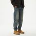 Men's Clothing Jeans Workwear Multi Pocket Trousers New Retro Distressed Washed Straight Harem Jeans _mkmklike.com