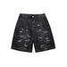Men's Clothing Retro Street Washed Embroidery Hole Patch Loose High Street Denim Shorts Men_mkmklike.com