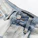 Women's High-Waisted Denim Shorts – Stretch Skinny Fit | Raw Hem & Splatter Paint Detail | Summer Casual Shorts | Sizes 28-38_mkmklike.com