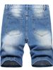 Men's Denim Shorts With Summer Holes, Patchwork Men's Underwear, Slim Fit, Multi Craft Shorts, Straight Tube, Worn Men's Pants_mkmklike.com