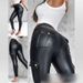 Women's High-Waisted Military Green Camouflage Print Cargo Yoga Leggings Tight Patch Pocket_mkmklike.com