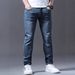 Men's Clothing Slim Fit Stretch Jeans – Light Blue Washed Denim For Everyday Comfort_mkmklike.com