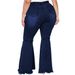 Women's Clothing Fashionable Slim Wide Leg Ripped Holes Plus Size Fat Mm Flared Jeans_mkmklike.com