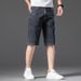 Douyin, A Piece Of Hair Delivery, Summer Elastic Jeans For Men, Thin And Fattened, Plus Size, Straight Denim Five-point Shorts For Men_mkmklike.com