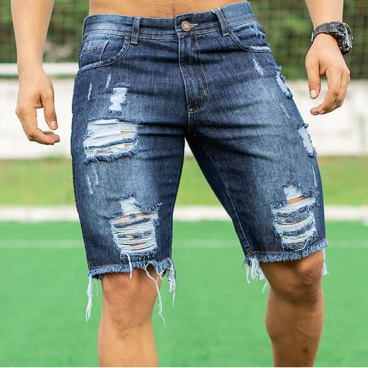 Men's Clothing One Piece Slim Fashion Jeans Men's Shorts_mkmklike.com