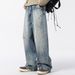 Distressed Washed Jeans For Men Loose Straight Pants American Street Style Cool Frayed Vintage Wide-Leg Long Trousers_mkmklike.com