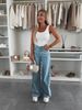 European And American Nostalgic Light Colored Elastic High Waist Loose Retro Wide Leg Denim Trousers_mkmklike.com