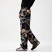 Men's Graffiti Print Wide-Leg Jeans High-Waisted Loose Fit Oversized Streetwear Denim Pants with Black Branch Motif Urban Aesthetic_mkmklike.com