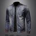 Venom Men's 2024 Autumn New Vintage Denim Coat European And American Motorcycle Jacket With Warm Stand-up Collar_mkmklike.com