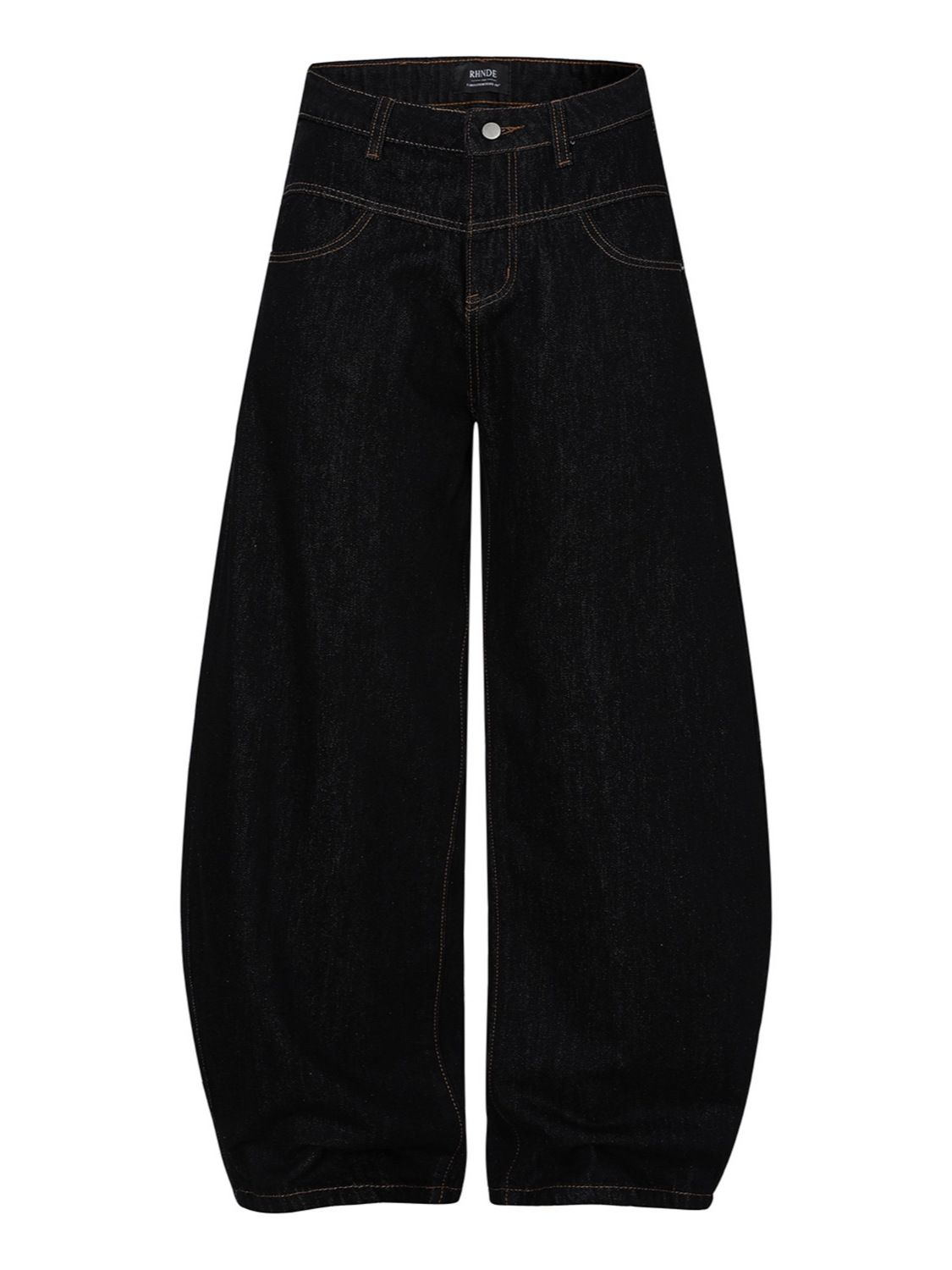 Unisex Vintage Washed Star-Print Jeans – High-Waisted Relaxed Fit, 60% Cotton, Distressed Hem, Y2K Streetwear Aesthetic (Black)_mkmklike.com