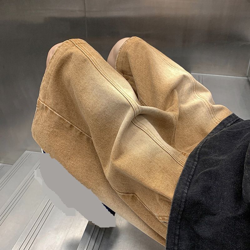 Men's Clothing Retro Washed Denim Shorts Men's Summer Thin Shorts Trendy Brand Ins High Street Loose Casual Breeches_mkmklike.com