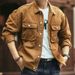 Northfold American Retro Denim Jacket For Men, Autumn Winter Brand, Heavy Washed Turn-down Collar Jacket, Trendy And Cool French_mkmklike.com