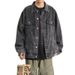 Pulse Pulse Men's Denim Spring Autumn Washed Solid Color Loose Jacket Niche European American Ins Street Style Casual Cross-border_mkmklike.com