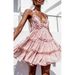 Women's Clothing small fresh number lace suspender chiffon dress_mkmklike.com
