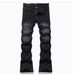 Men's Clothing Streetwear Star-Studded Flared Jeans For Men & Women - Vintage Denim Pants With Rivet Embellishments & Straight-Leg Cut_mkmklike.com
